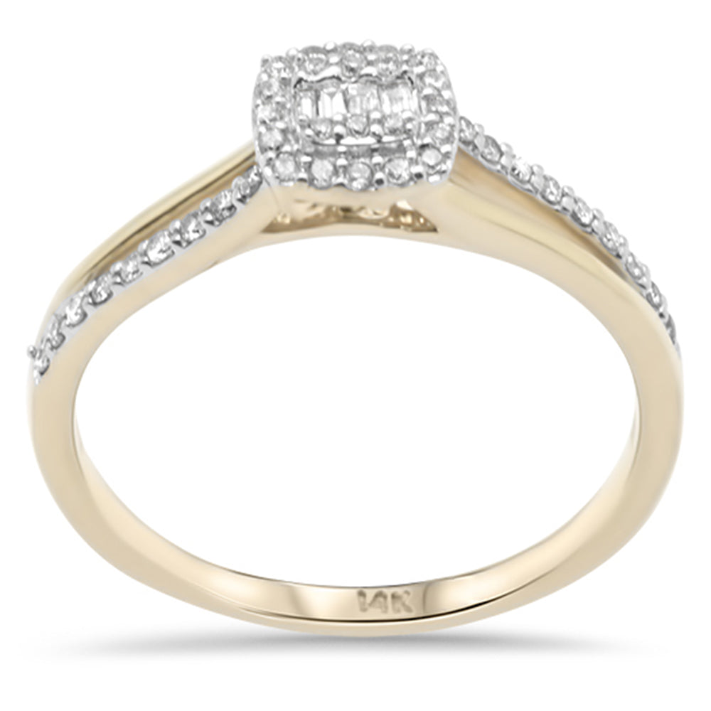 DIAMOND CLOSEOUT! .23ct G SI 14K Yellow Gold Round & Baguette Diamond Engagement Ring