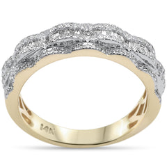 DIAMOND  CLOSEOUT! .61ct G SI 14K Yellow Gold Round & Baguette Diamond Men's Ring Band