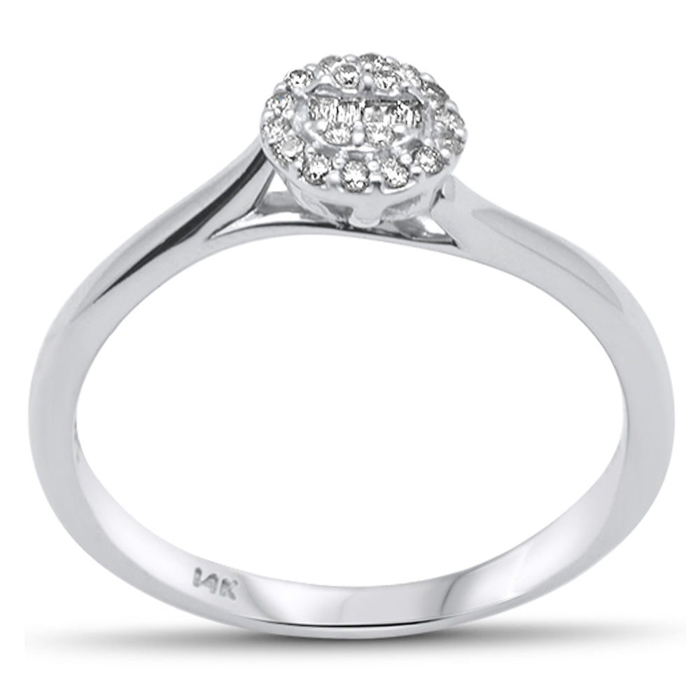 SPECIAL! .11ct G SI 14K White Gold  Round & Baguette Diamond Engagement Ring