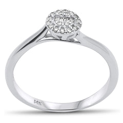 SPECIAL! .11ct G SI 14K White Gold  Round & Baguette Diamond Engagement Ring