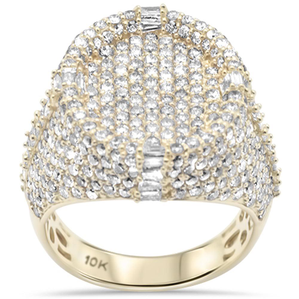 DIAMOND CLOSEOUT!  5.74ct G SI 10K Yellow Gold Round & Baguette Diamond Men's Ring Band