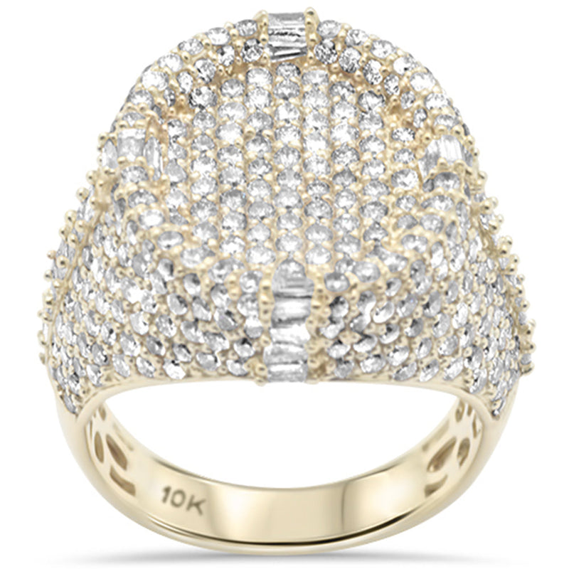 DIAMOND CLOSEOUT!  5.74ct G SI 10K Yellow Gold Round & Baguette Diamond Men's Ring Band
