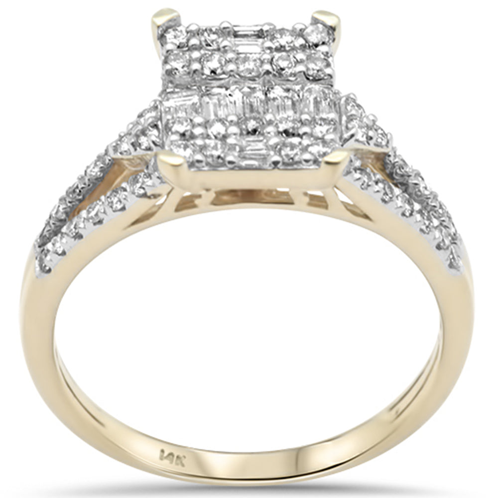 SPECIAL!.62ct G SI 14K Yellow Gold Round & Baguette Diamond Engagement Ring