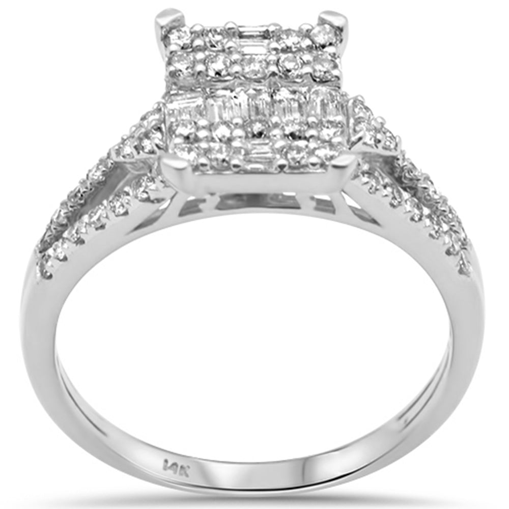 SPECIAL!.62ct G SI 14K White Gold Round & Baguette Diamond Engagement Ring
