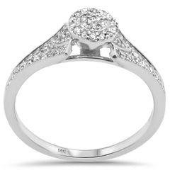 DIAMOND CLOSEOUT! .24ct G SI 14K White Gold Round & Baguette Diamond Engagement Ring