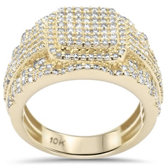DIAMOND CLOSEOUT!  1.86ct G SI 10K Yellow Gold Hip Hop Men's Ring