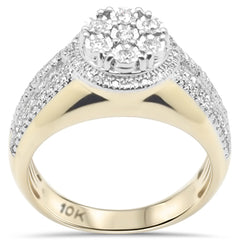 DIAMOND CLOSEOUT! .83ct G SI 10K Yellow Gold Round & Baguette Diamond Men's Ring Band