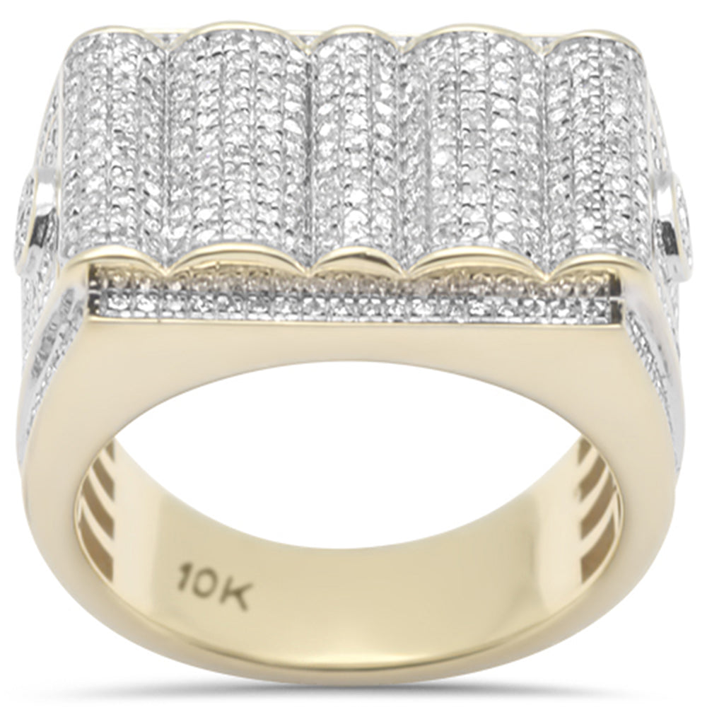 DIAMOND CLOSEOUT! 1.01ct G SI 10K Yellow Gold Round & Baguette Diamond Men's Ring Band