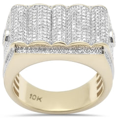 DIAMOND CLOSEOUT! 1.01ct G SI 10K Yellow Gold Round & Baguette Diamond Men's Ring Band