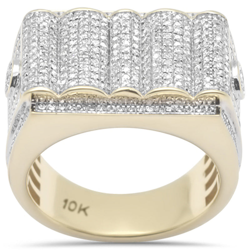 DIAMOND CLOSEOUT! 1.01ct G SI 10K Yellow Gold Round & Baguette Diamond Men's Ring Band