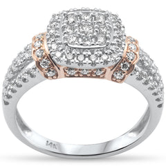 DIAMOND CLOSEOUT!  .73ct G SI 14K White Gold/Rose Gold Diamond Women's Ring Size 6.5