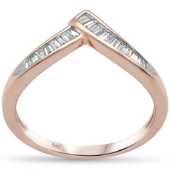 DIAMOND CLOSEOUT! .16ct G SI 14K Rose Gold Diamond Baguette Women's Band