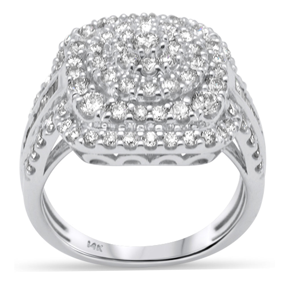 DIAMOND CLOSEOUT! 1.97ct G SI 14K White Gold Round & Baguette Diamond Women's Ring Size 6.5