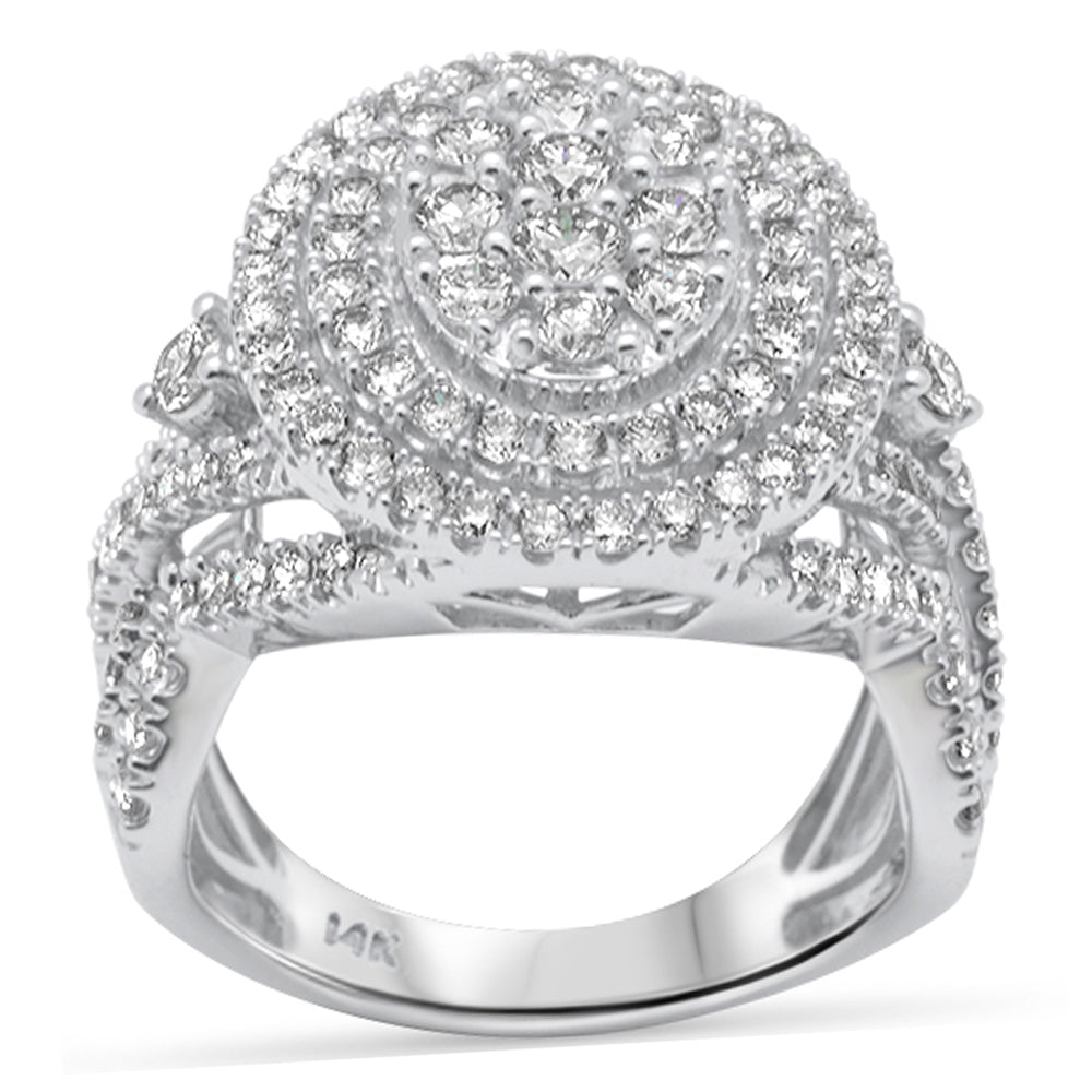 DIAMOND CLOSEOUT! 1.99ct G SI 14K White Gold Round & Baguette Diamond Women's Ring Size 6.5