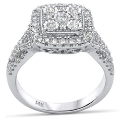 DIAMOND CLOSEOUT! .74ct G SI 14K White Gold Diamond Women's Ring Size 6.5
