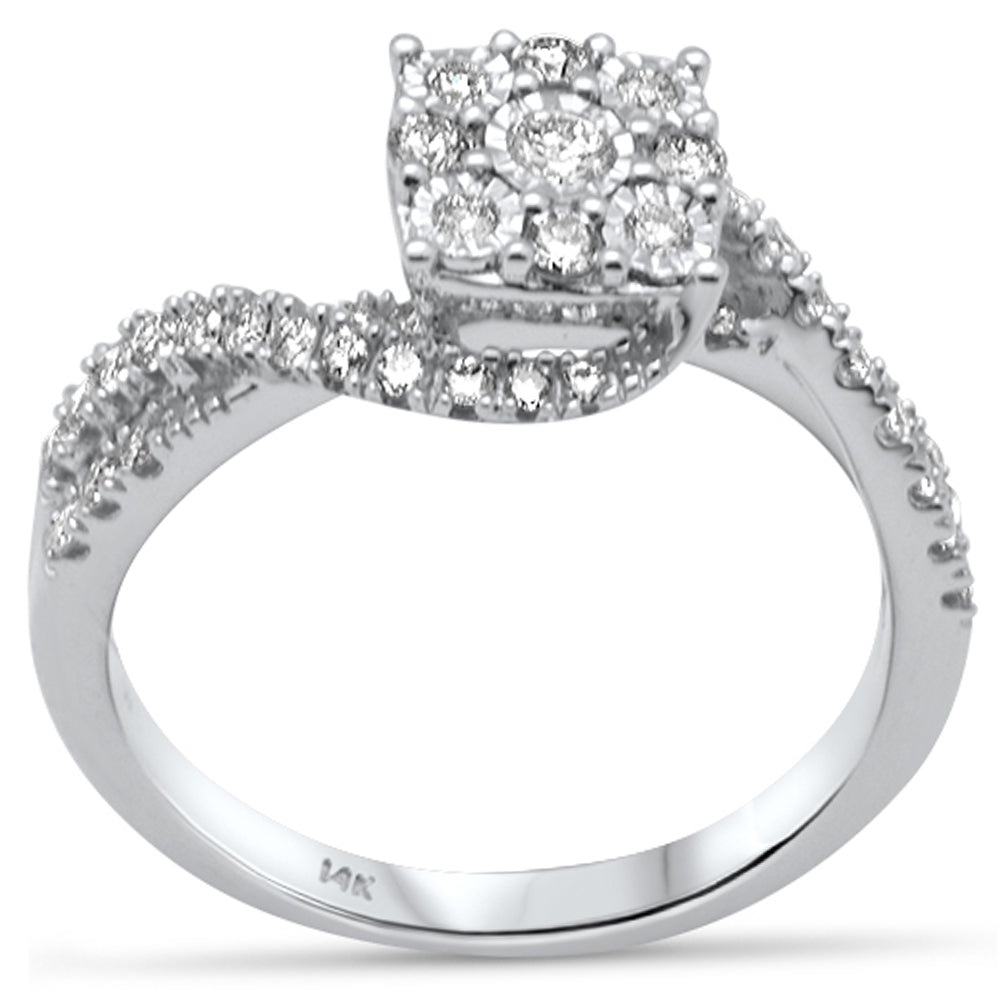 DIAMOND CLOSEOUT!  .49ct G SI 14K White Gold Diamond Twisted Women's Ring Size 6.5