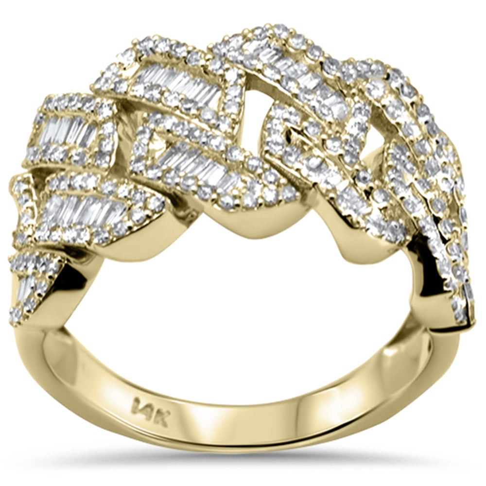 DIAMOND CLOSEOUT! 1.24ct G SI 14K Yellow Gold Round & Baguette Diamond Men's Band Size 10