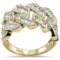 DIAMOND CLOSEOUT! 1.24ct G SI 14K Yellow Gold Round & Baguette Diamond Men's Band Size 10