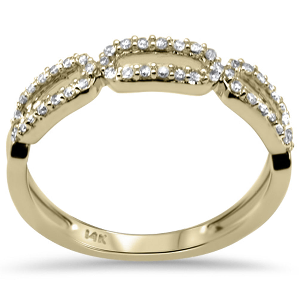 DIAMOND CLOSEOUT! .24ct G SI 14K Yellow Gold Diamond Paperclip Style Ring Size 6.5