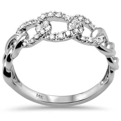 DIAMOND CLOSEOUT! .16ct G SI 14K White Gold Cuban Style Diamond Ring Size 6.5