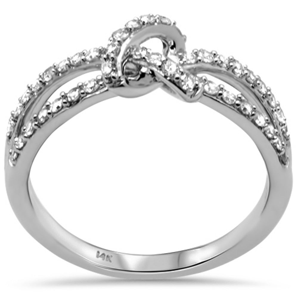 DIAMOND CLOSEOUT! .33ct G SI 14K White Gold Diamond Love Knot Style Ring Size 6.5