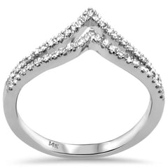 SPECIAL! .25ct G SI 14K White Gold Diamond V Shaped Chevron Ring Size 6.5