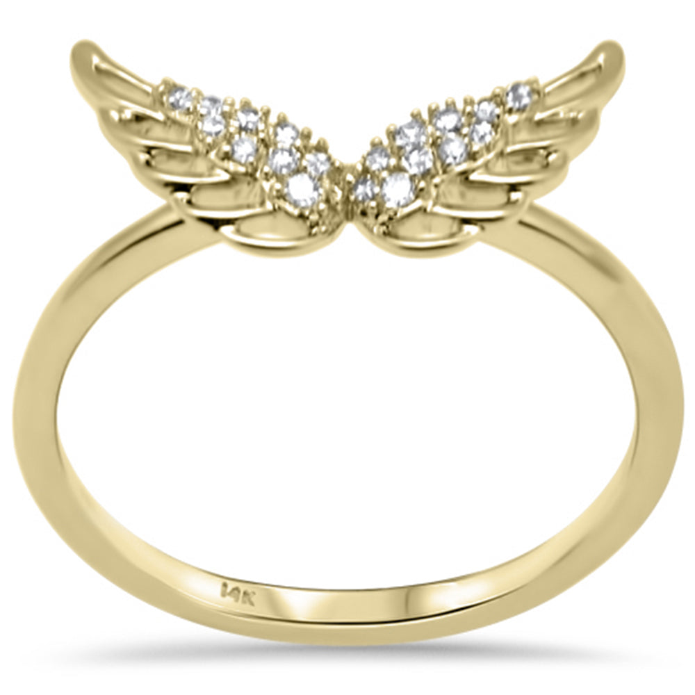 SPECIAL! .10ct G SI 14K Yellow Gold Angel Wings Diamond Ring Size 6.5