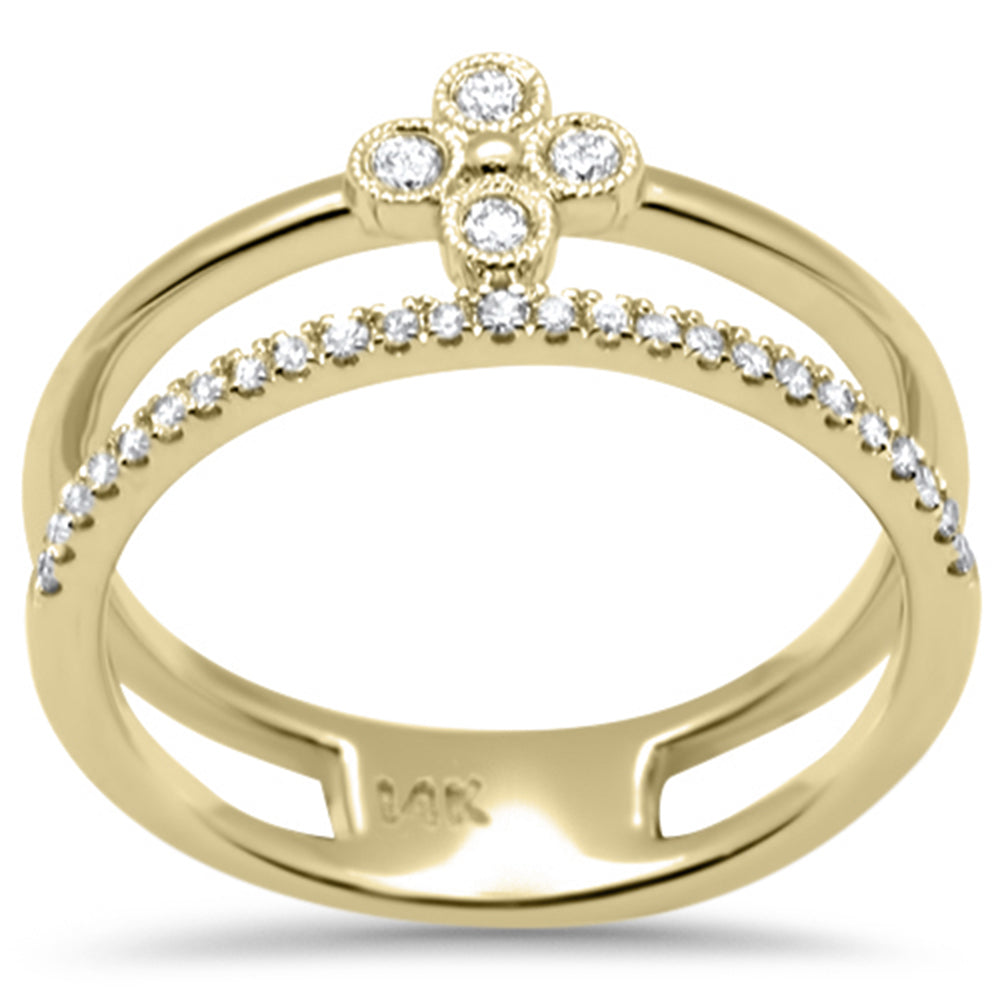 DIAMOND CLOSEOUT! .20ct G SI 14K Yellow Gold Diamond Double Band Ring Size 6.5