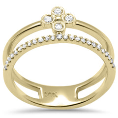 DIAMOND CLOSEOUT! .20ct G SI 14K Yellow Gold Diamond Double Band Ring Size 6.5