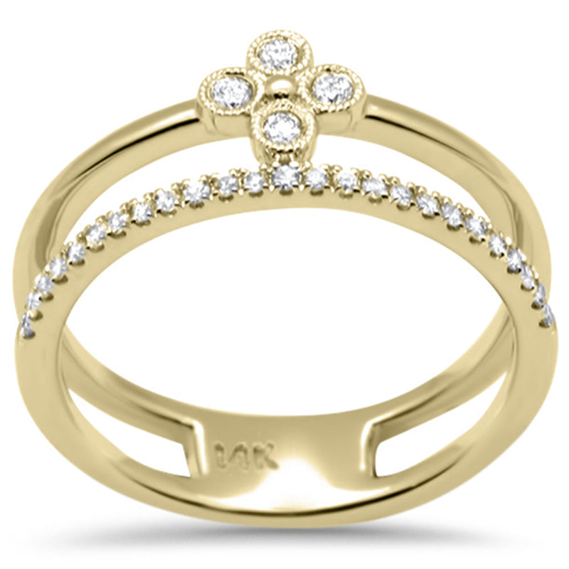 DIAMOND CLOSEOUT! .20ct G SI 14K Yellow Gold Diamond Double Band Ring Size 6.5
