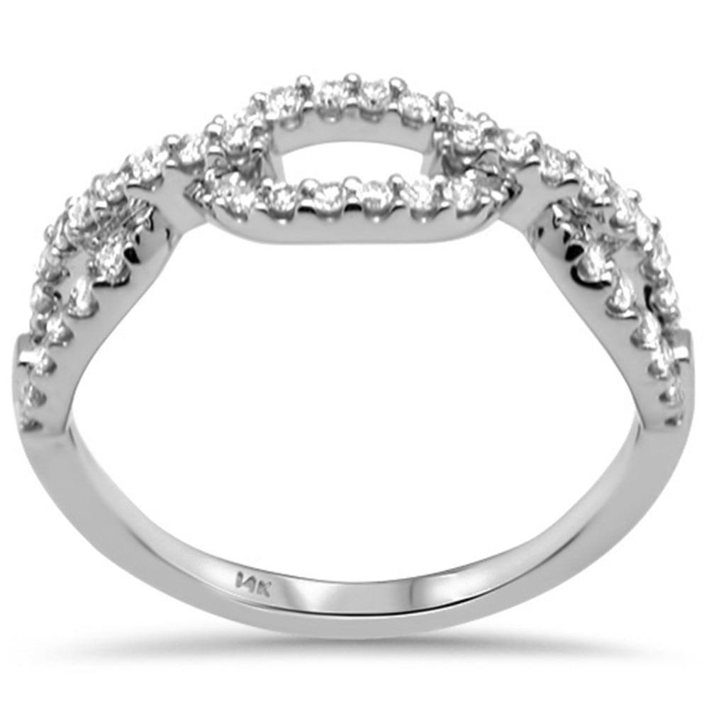 DIAMOND CLOSEOUT! .33ct G SI 14K White Gold Diamond Paperclip Women's Ring Size 6.5