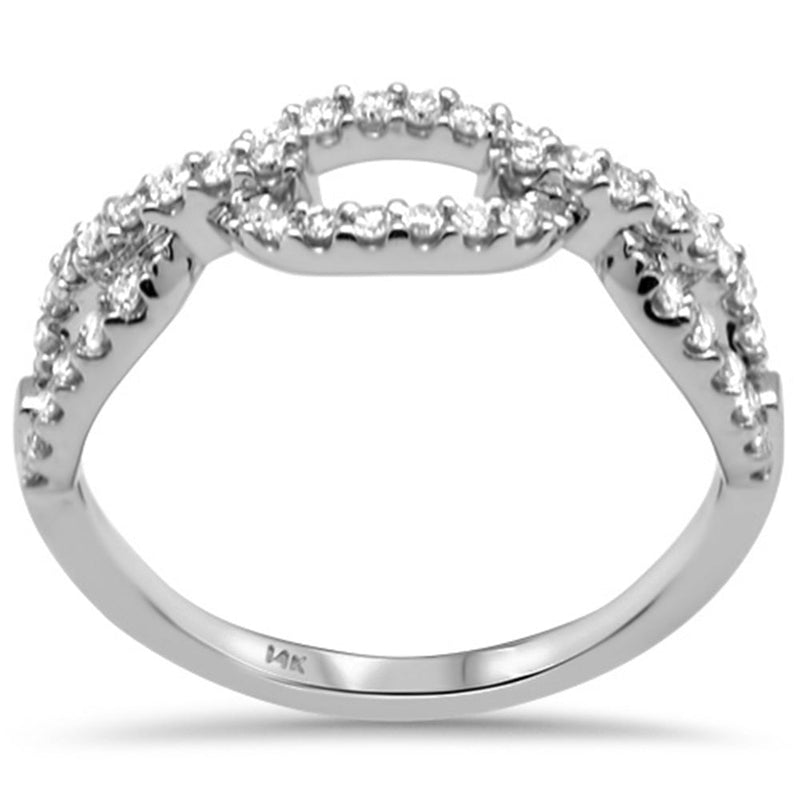 DIAMOND CLOSEOUT! .33ct G SI 14K White Gold Diamond Paperclip Women's Ring Size 6.5