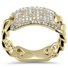 SPECIAL! .50ct G SI 14K Yellow Gold Diamond Cuban Style Ladies Band Ring Size 6.5