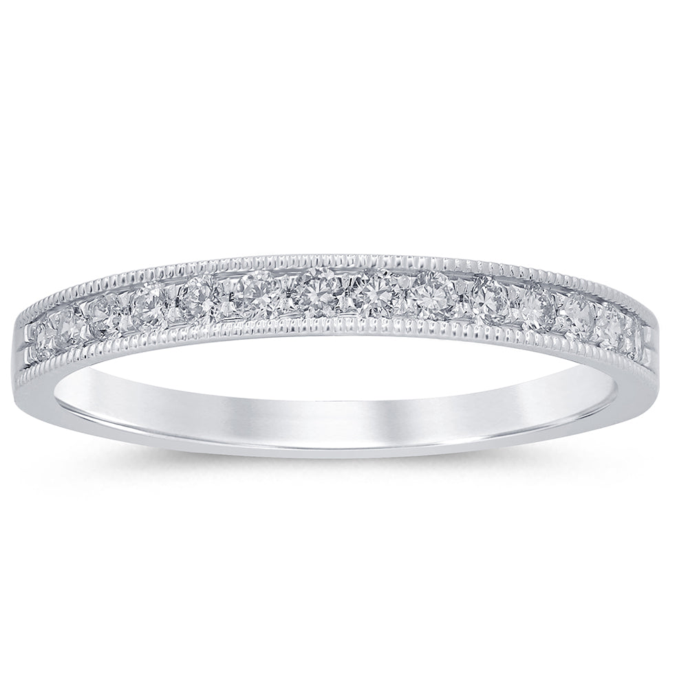 DIAMOND CLOSEOUT! .24ct G SI 14K White Gold Diamond Band Ring Size 6.5