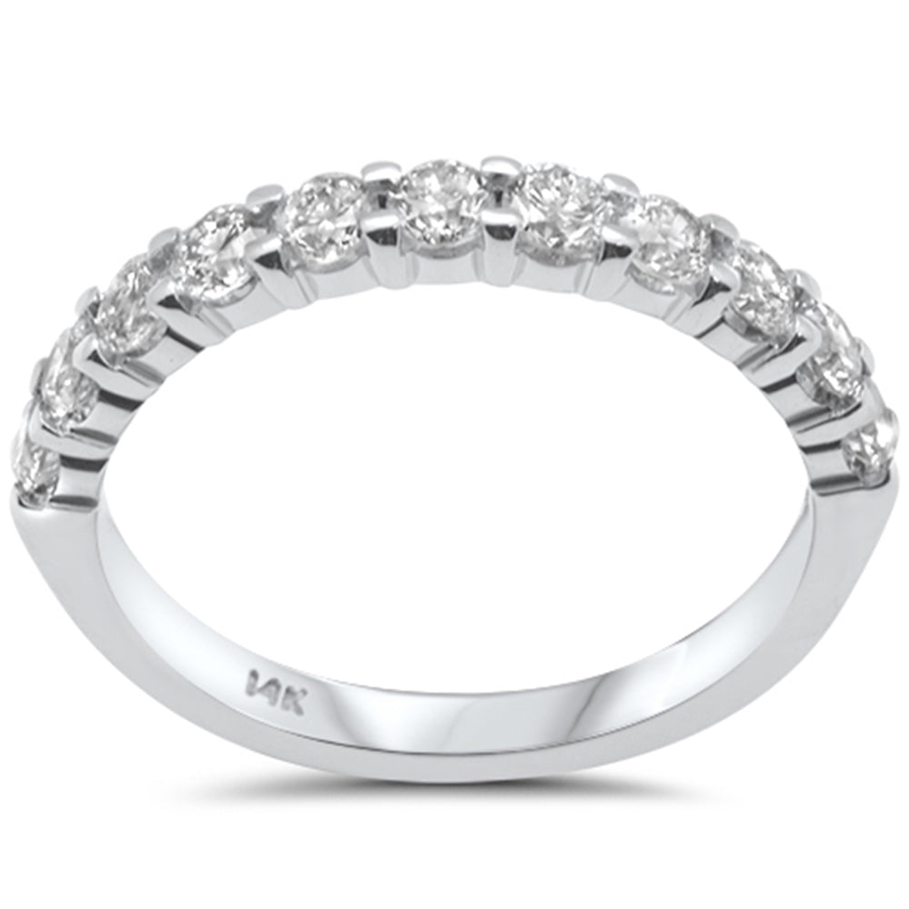DIAMOND CLOSEOUT!  .97ct G SI 14K White Gold Women's Round Diamond Half Eternity Band Ring Size 6.5