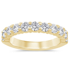 SPECIAL!.80ct G SI 14K Yellow Gold Women's Round Diamond Half Eternity Band Ring Size 6.5