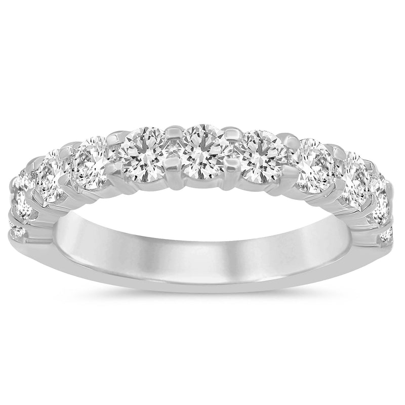 SPECIAL!.79ct G SI 14K White Gold Women's Round Diamond Half Eternity Band Ring Size 6.5
