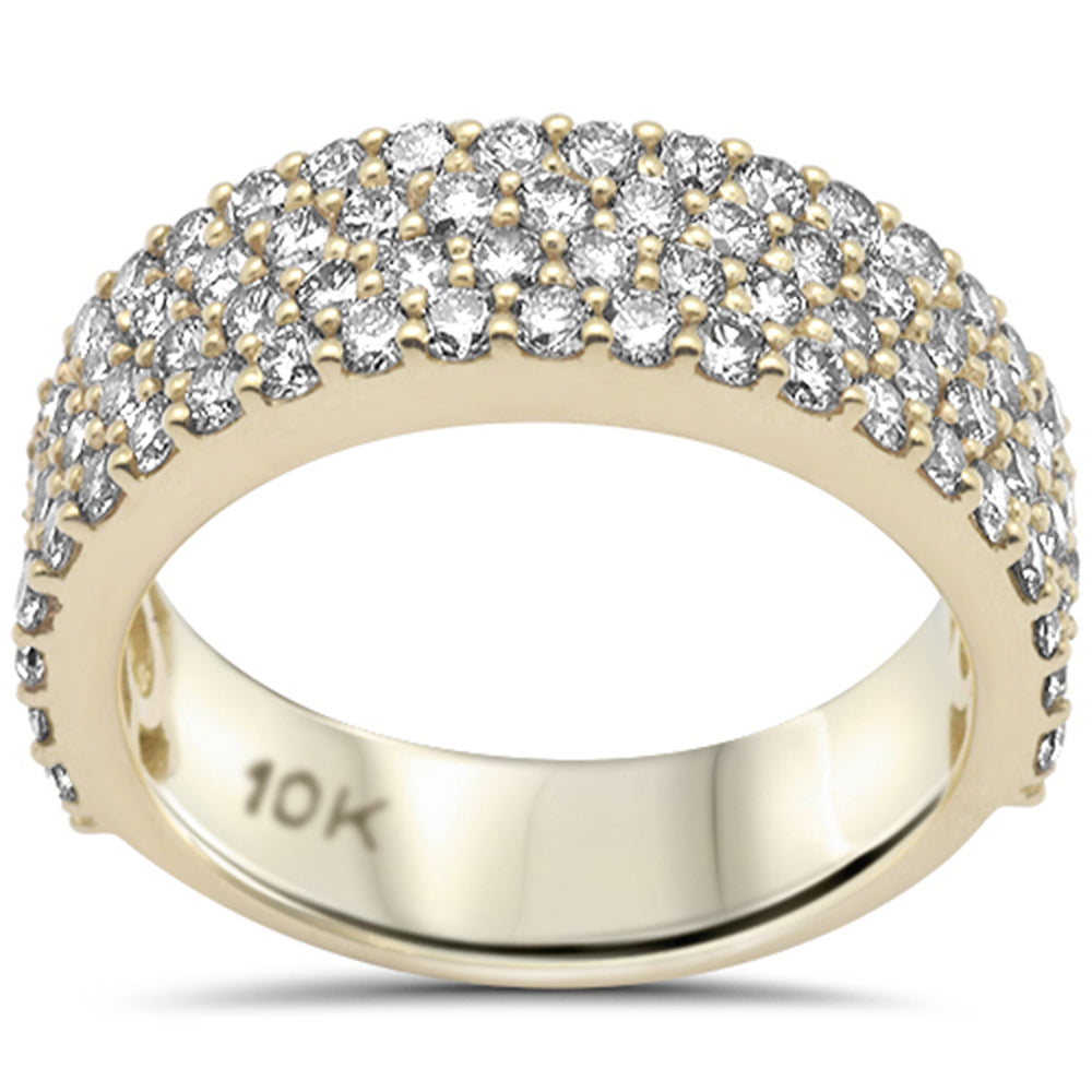 DIAMOND CLOSEOUT!  3.21ct G SI 10K Yellow Gold Round Diamond Men's Ring Size 10