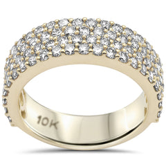 DIAMOND CLOSEOUT!  3.21ct G SI 10K Yellow Gold Round Diamond Men's Ring Size 10