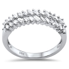 DIAMOND CLOSEOUT! .42ct G SI 14K White Gold Baguette Diamond Band Ring Size 7