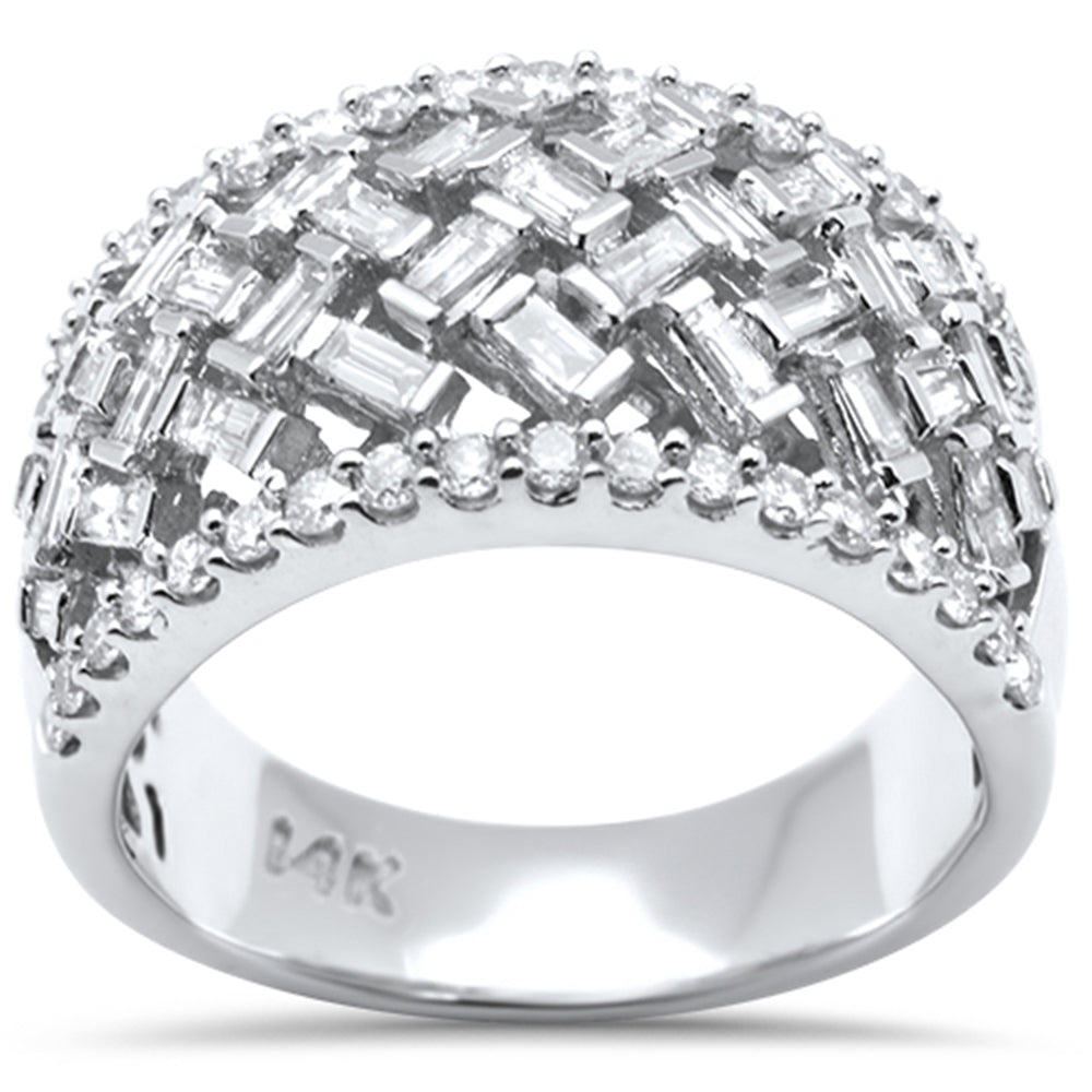 DIAMOND CLOSEOUT!  .95ct G SI 14K White Gold Round & Baguette Diamond Ring