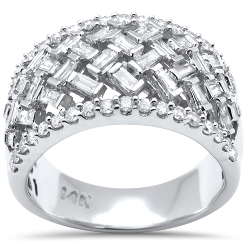 DIAMOND CLOSEOUT!  .95ct G SI 14K White Gold Round & Baguette Diamond Ring