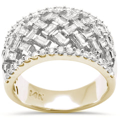 DIAMOND CLOSEOUT! .96ct G SI 14K Yellow Gold Round & Baguette Diamond Ring