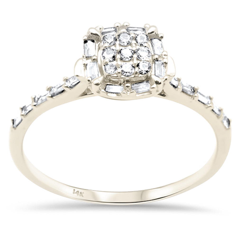 DIAMOND CLOSEOUT! .20ct G SI 14K Yellow Gold Round & Baguette Diamond Engagement Ring Size 6.5
