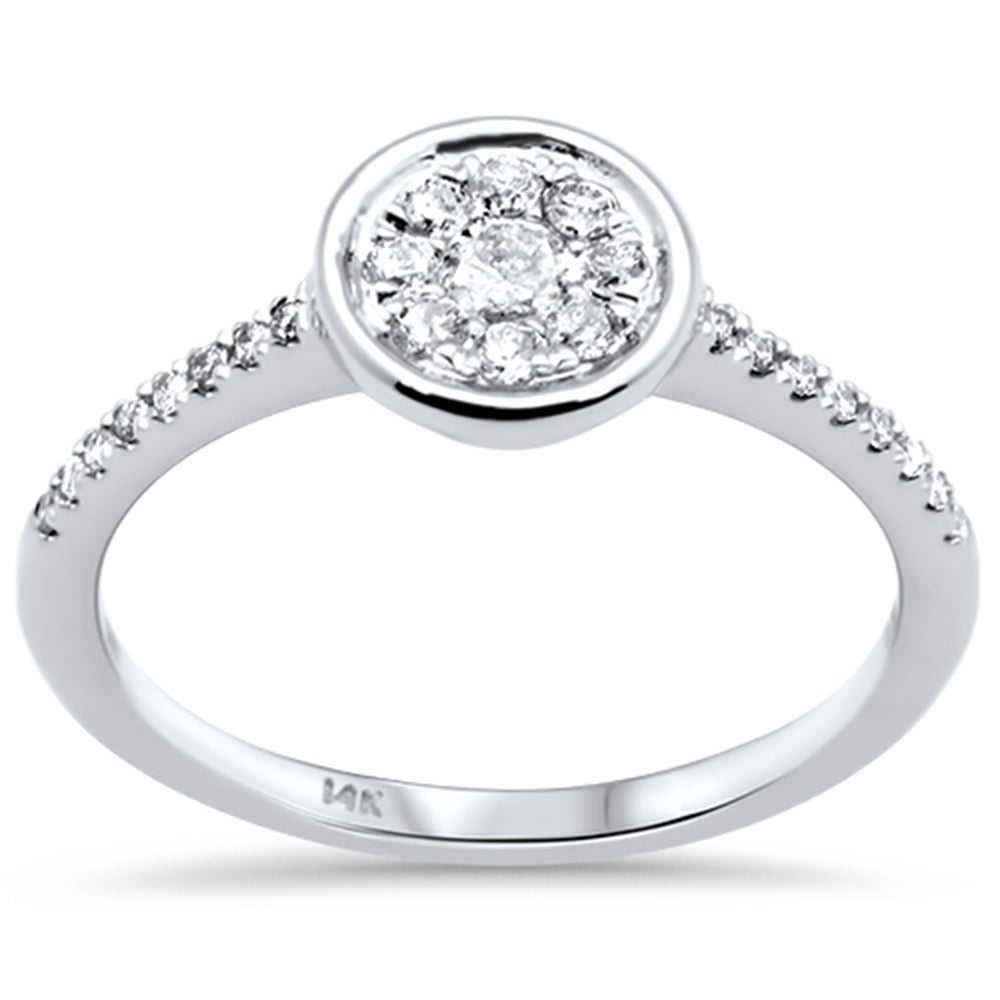 DIAMOND CLOSEOUT! .33ct G SI 14K White Gold Bezel Settings Diamond Engagement Ring