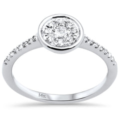 DIAMOND CLOSEOUT! .33ct G SI 14K White Gold Bezel Settings Diamond Engagement Ring