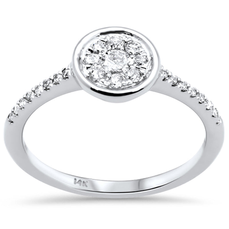 DIAMOND CLOSEOUT! .33ct G SI 14K White Gold Bezel Settings Diamond Engagement Ring