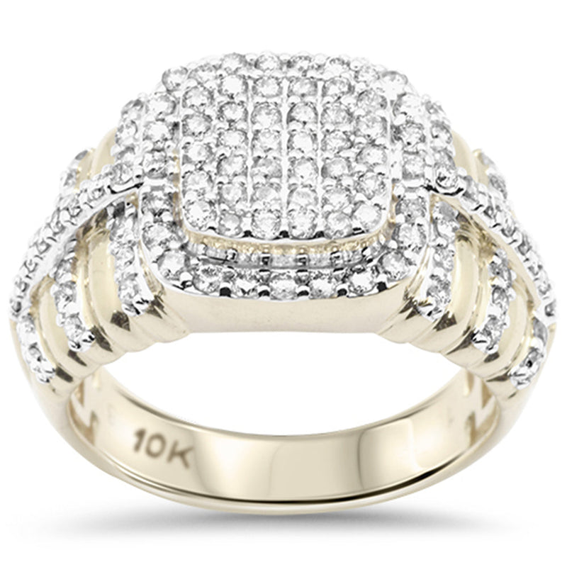 DIAMOND  CLOSEOUT!  1.37ct G SI 10K Yellow Gold Men's Diamond Ring Band