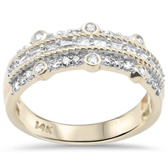 DIAMOND CLOSEOUT! .38ct G SI 14K Yellow Gold Round & Baguette Diamond Ring Band