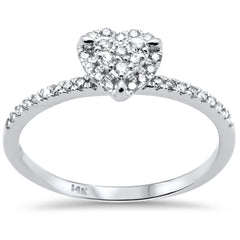 DIAMOND CLOSEOUT! .22ct G SI 14K White Gold Heart Shaped Diamond Engagement Ring Size 7
